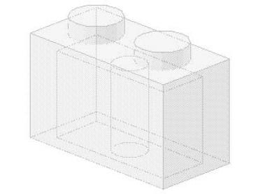 Lego Stein 1 x 2 x 1 (3004) transparent vergilbt